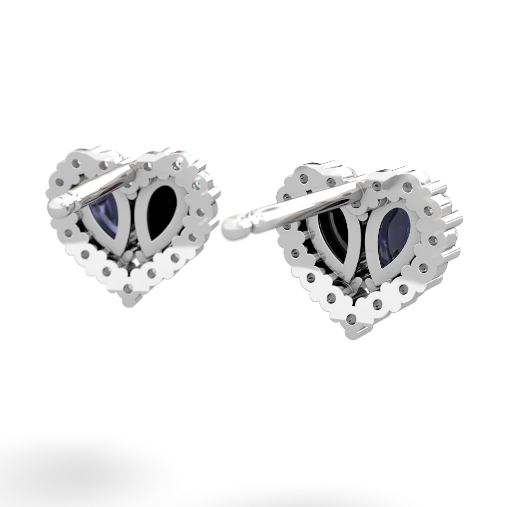 Sapphire Halo 14K White Gold earrings E7008