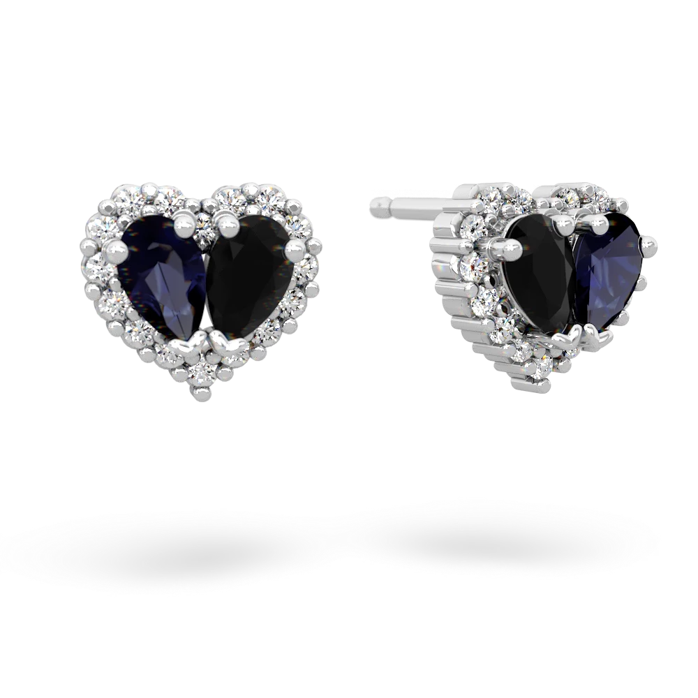 Sapphire Halo 14K White Gold earrings E7008