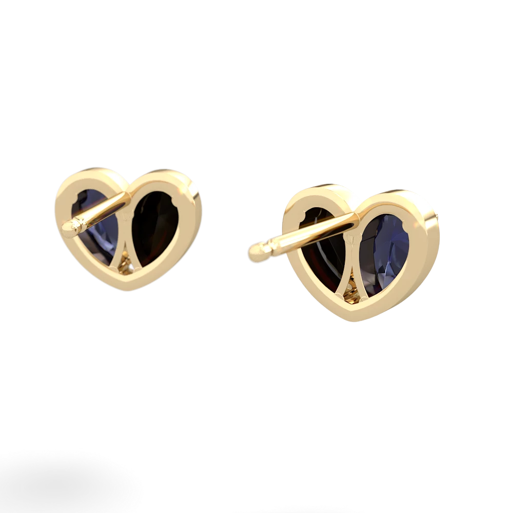 Sapphire 'Our Heart' 14K Yellow Gold earrings E5072