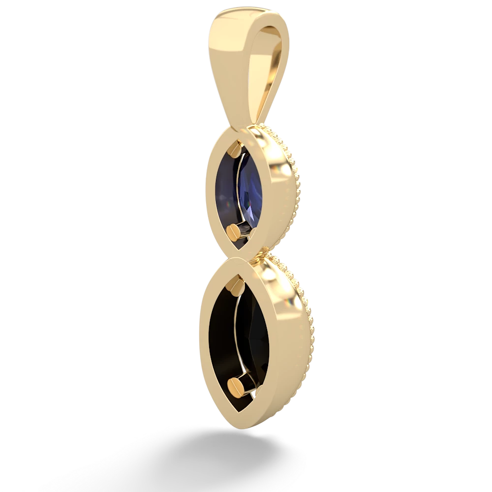 Sapphire Antique-Style Halo 14K Yellow Gold pendant P5700