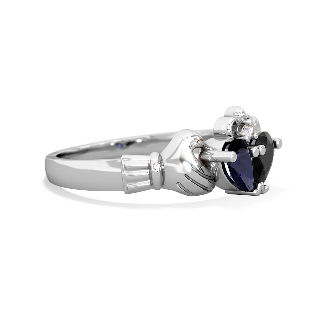 Sapphire 'Our Heart' Claddagh 14K White Gold ring R2388