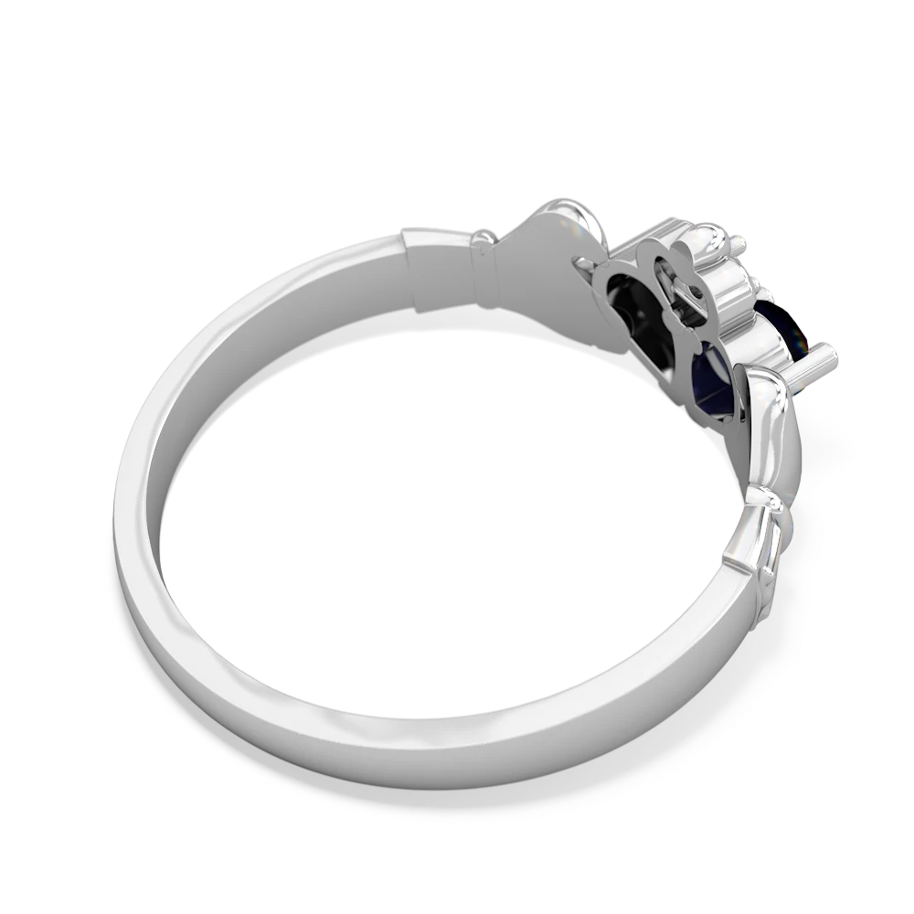 Sapphire 'Our Heart' Claddagh 14K White Gold ring R2388