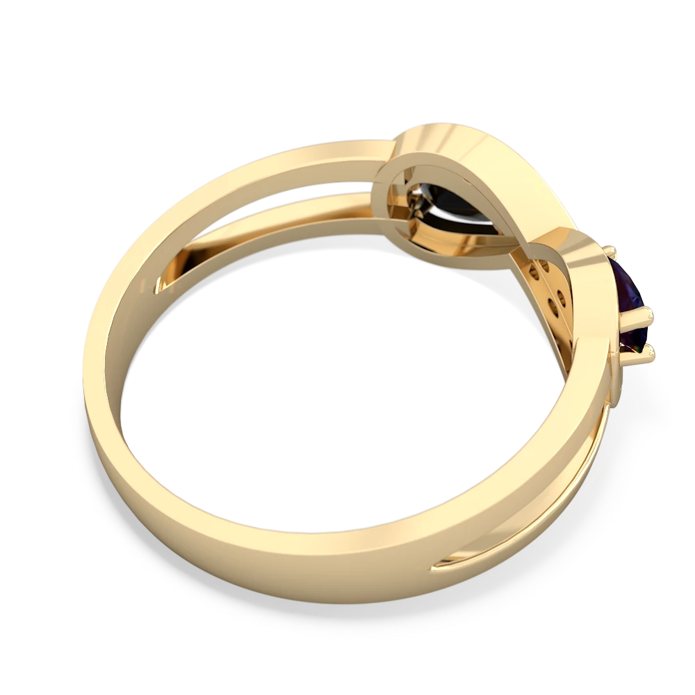 Sapphire Diamond Infinity 14K Yellow Gold ring R5390