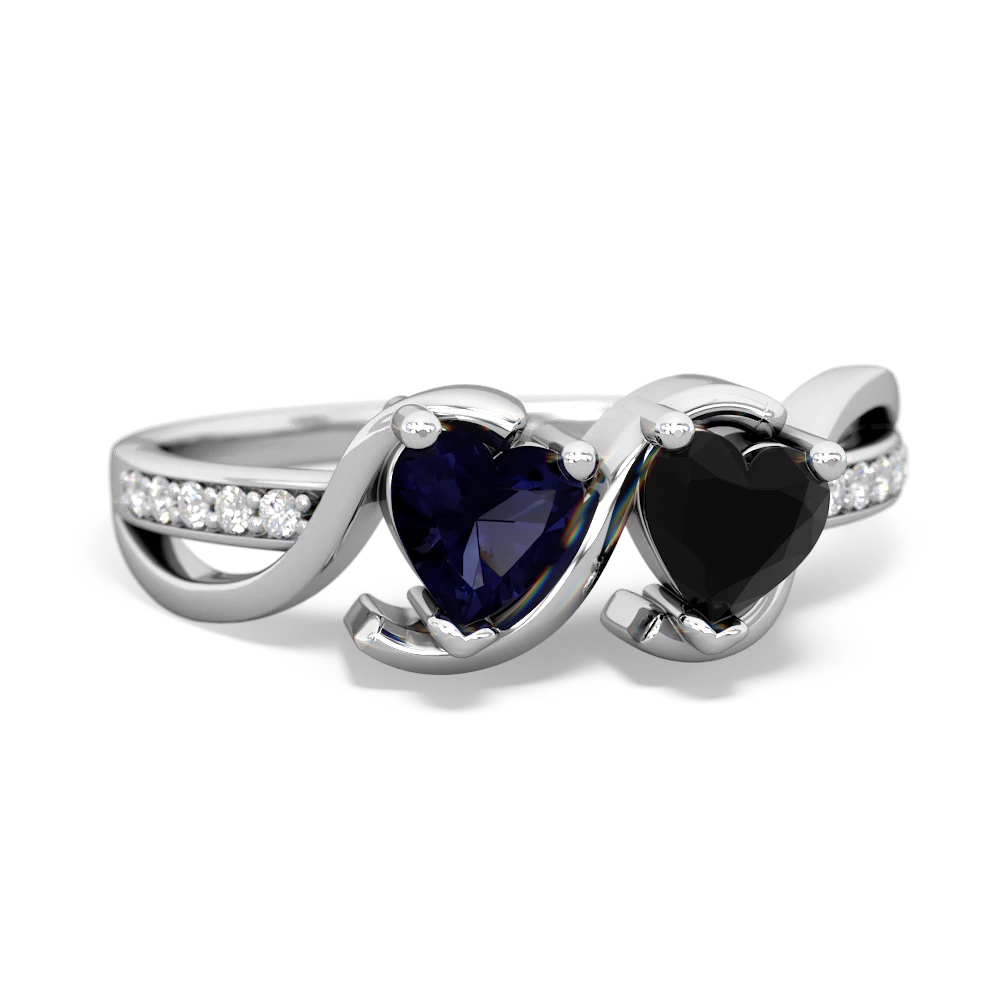 Sapphire Side By Side 14K White Gold ring R3090