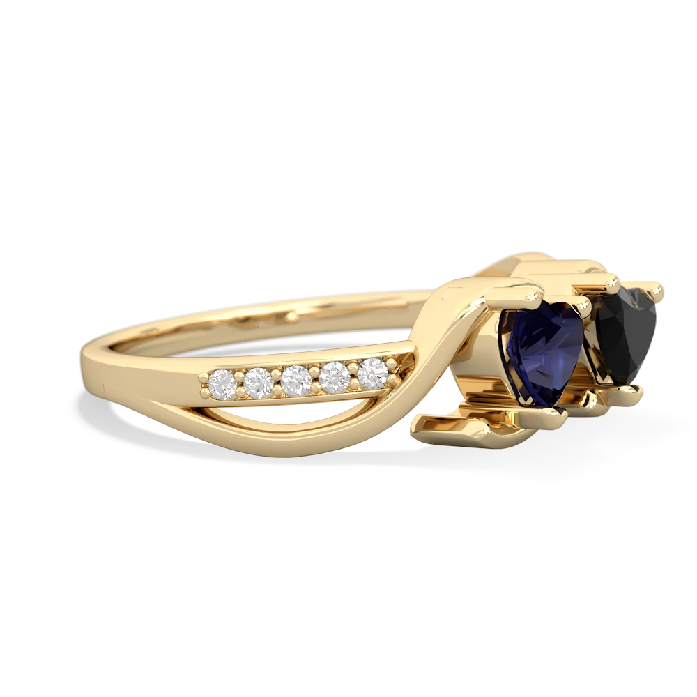 Sapphire Side By Side 14K Yellow Gold ring R3090