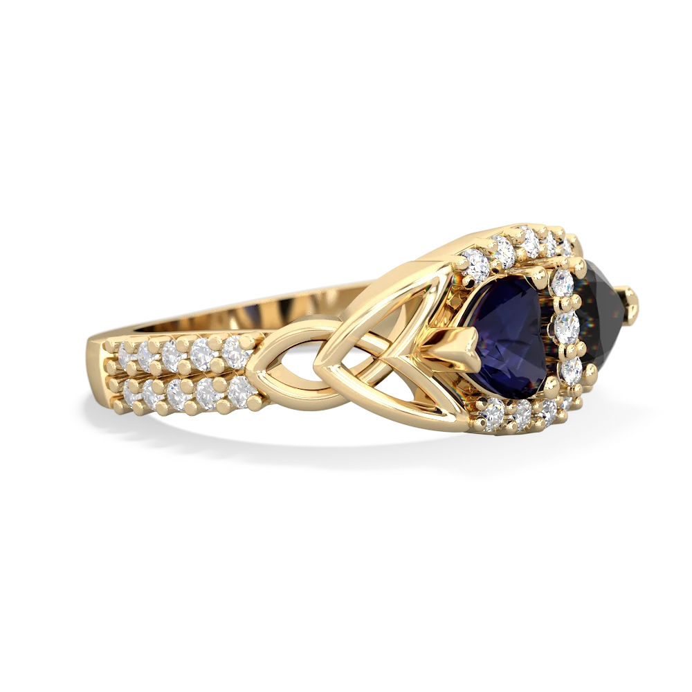 Sapphire Sparkling Celtic Knot 14K Yellow Gold ring R2645