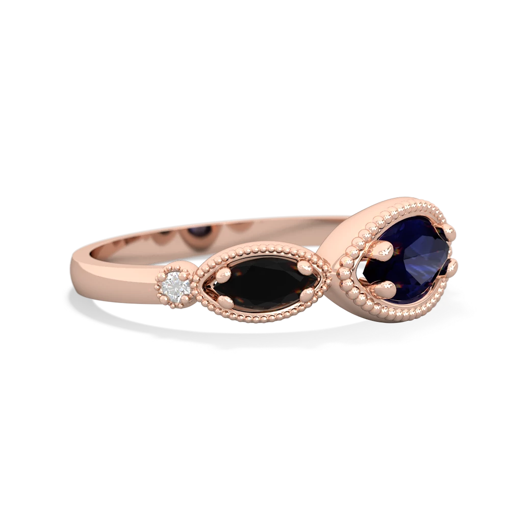 Sapphire Milgrain Marquise 14K Rose Gold ring R5700