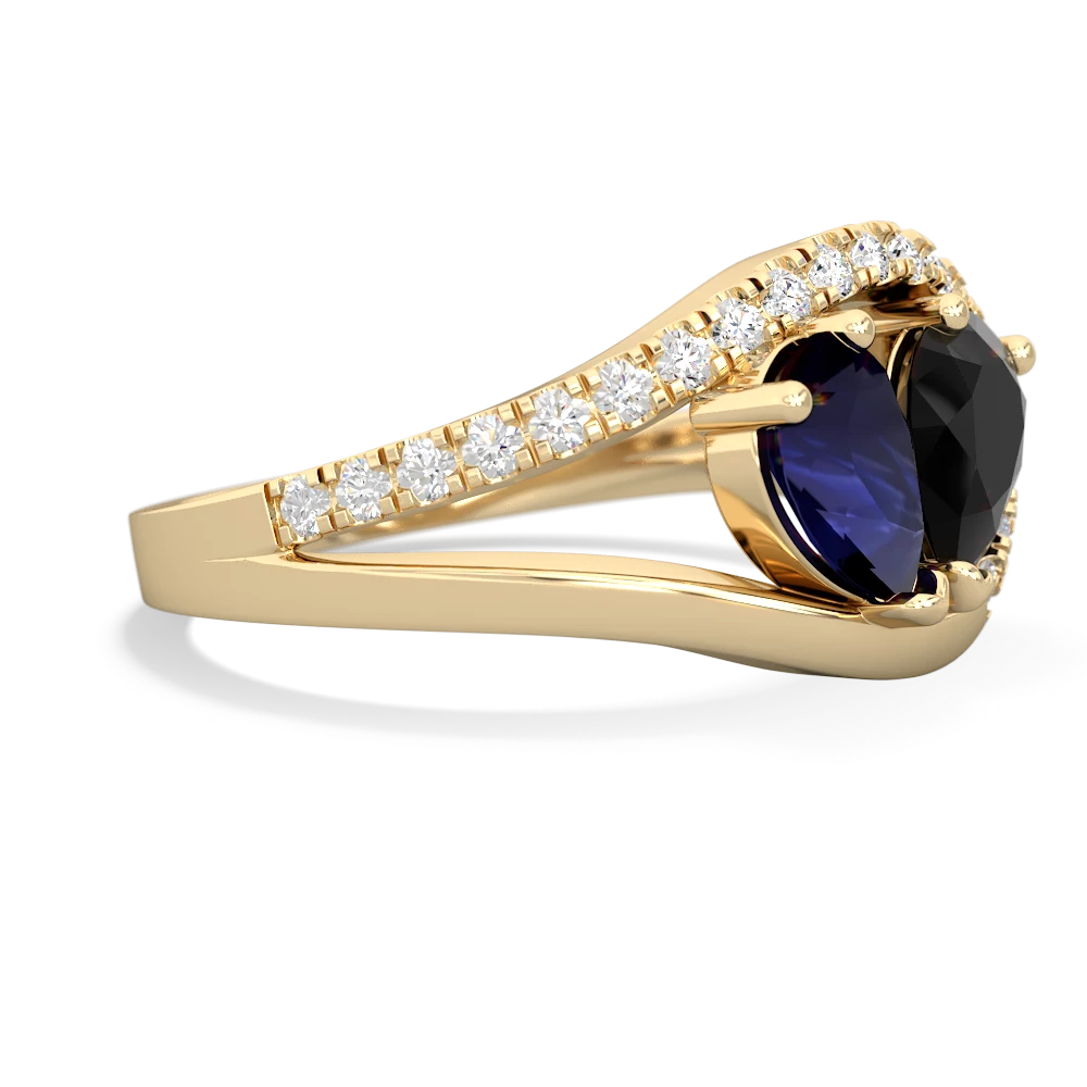 Sapphire Nestled Heart Keepsake 14K Yellow Gold ring R5650