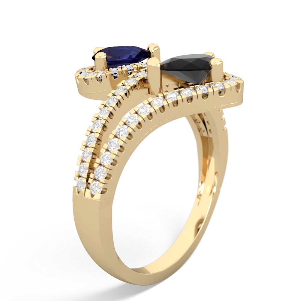 Sapphire Diamond Dazzler 14K Yellow Gold ring R3000