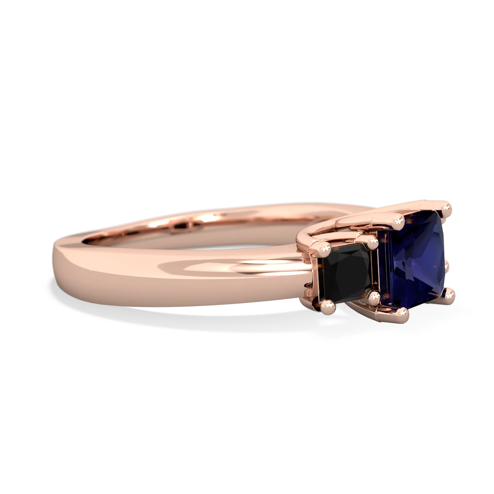 Sapphire Three Stone Trellis 14K Rose Gold ring R4015