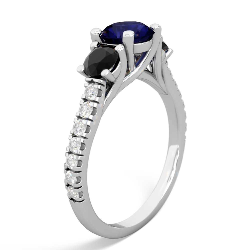 Sapphire Pave Trellis 14K White Gold ring R5500