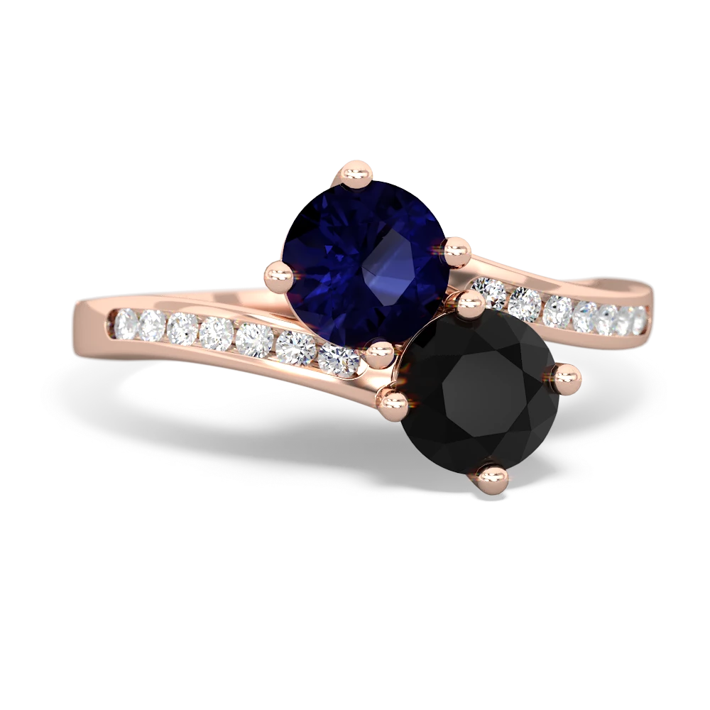 Sapphire Channel Set Two Stone 14K Rose Gold ring R5303