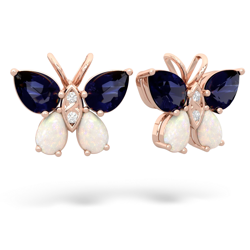 Sapphire Butterfly 14K Rose Gold earrings E2215