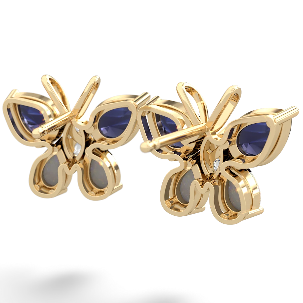 Sapphire Butterfly 14K Yellow Gold earrings E2215