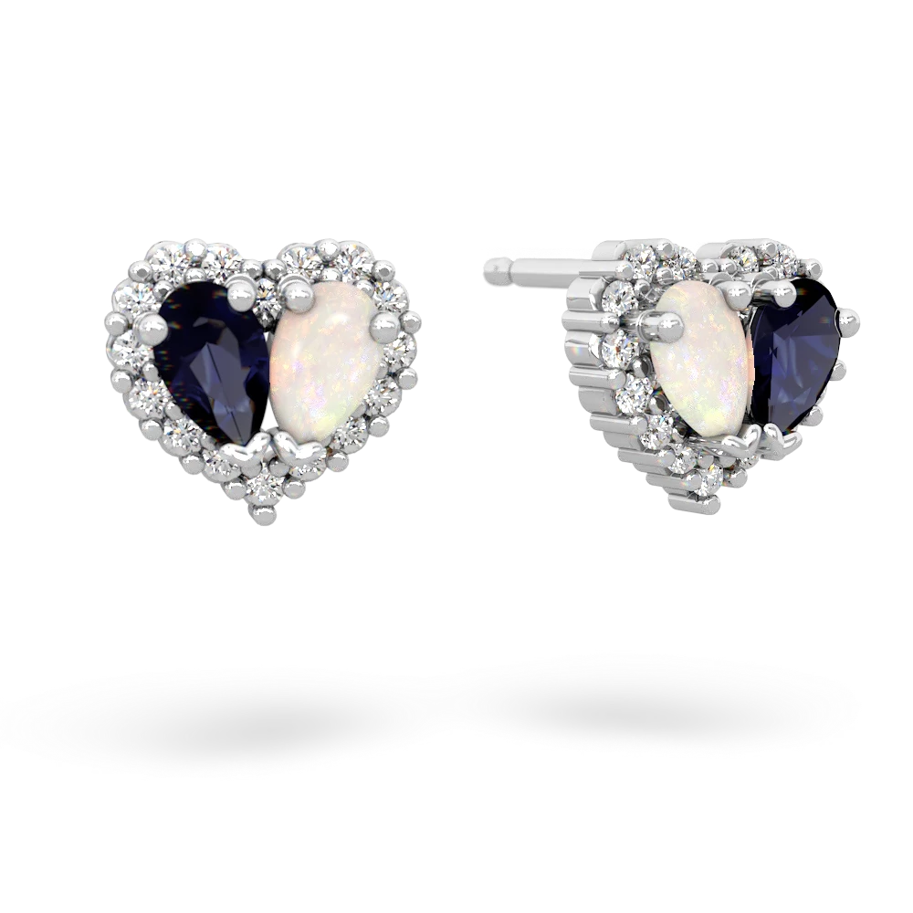 Sapphire Halo 14K White Gold earrings E7008