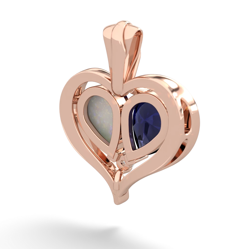 Sapphire Two Become One 14K Rose Gold pendant P5330