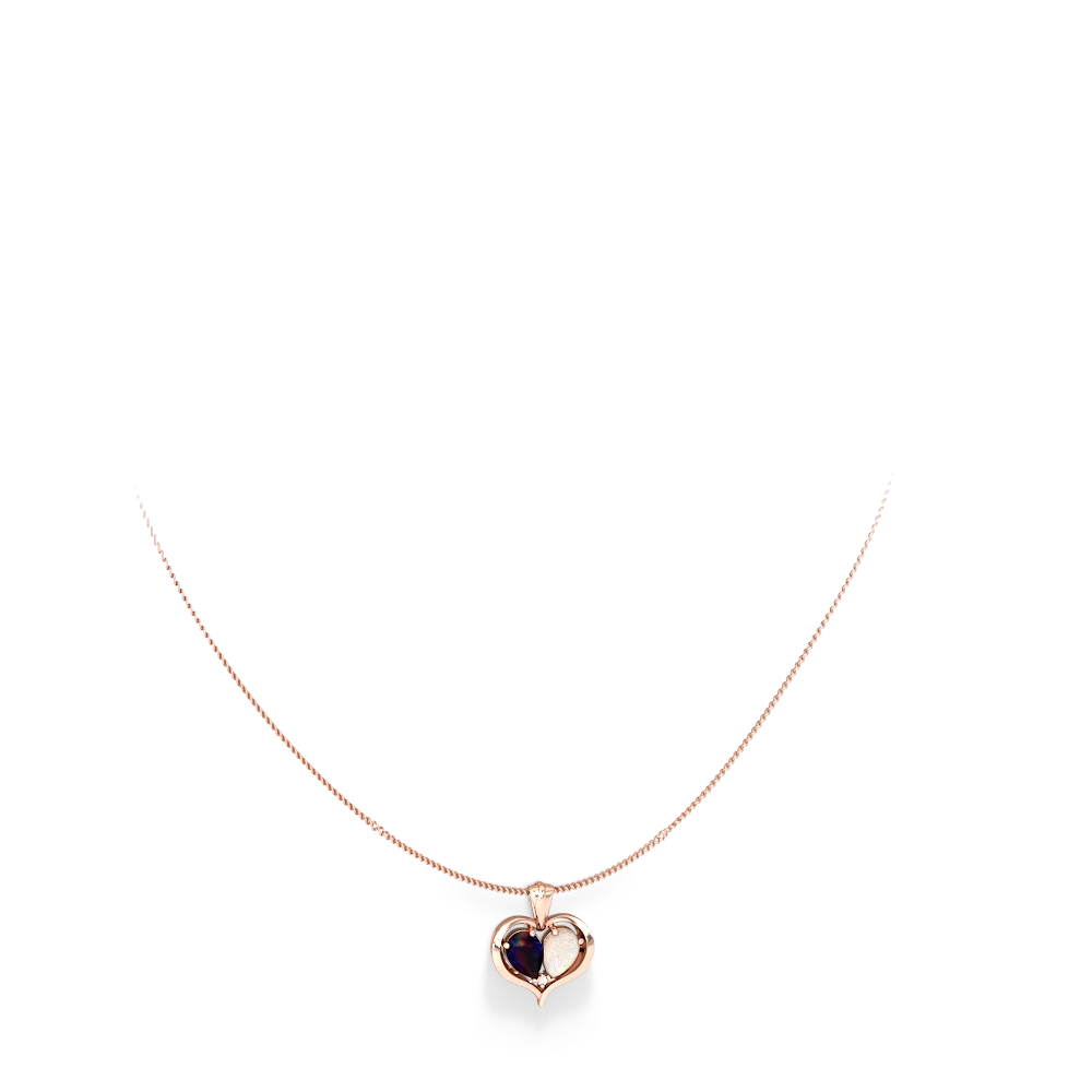 Sapphire Two Become One 14K Rose Gold pendant P5330