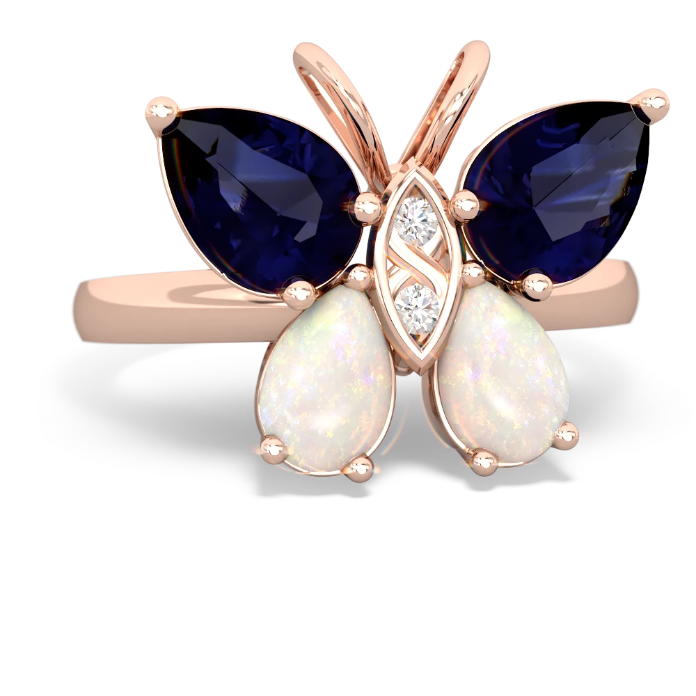 Sapphire Butterfly 14K Rose Gold ring R2215