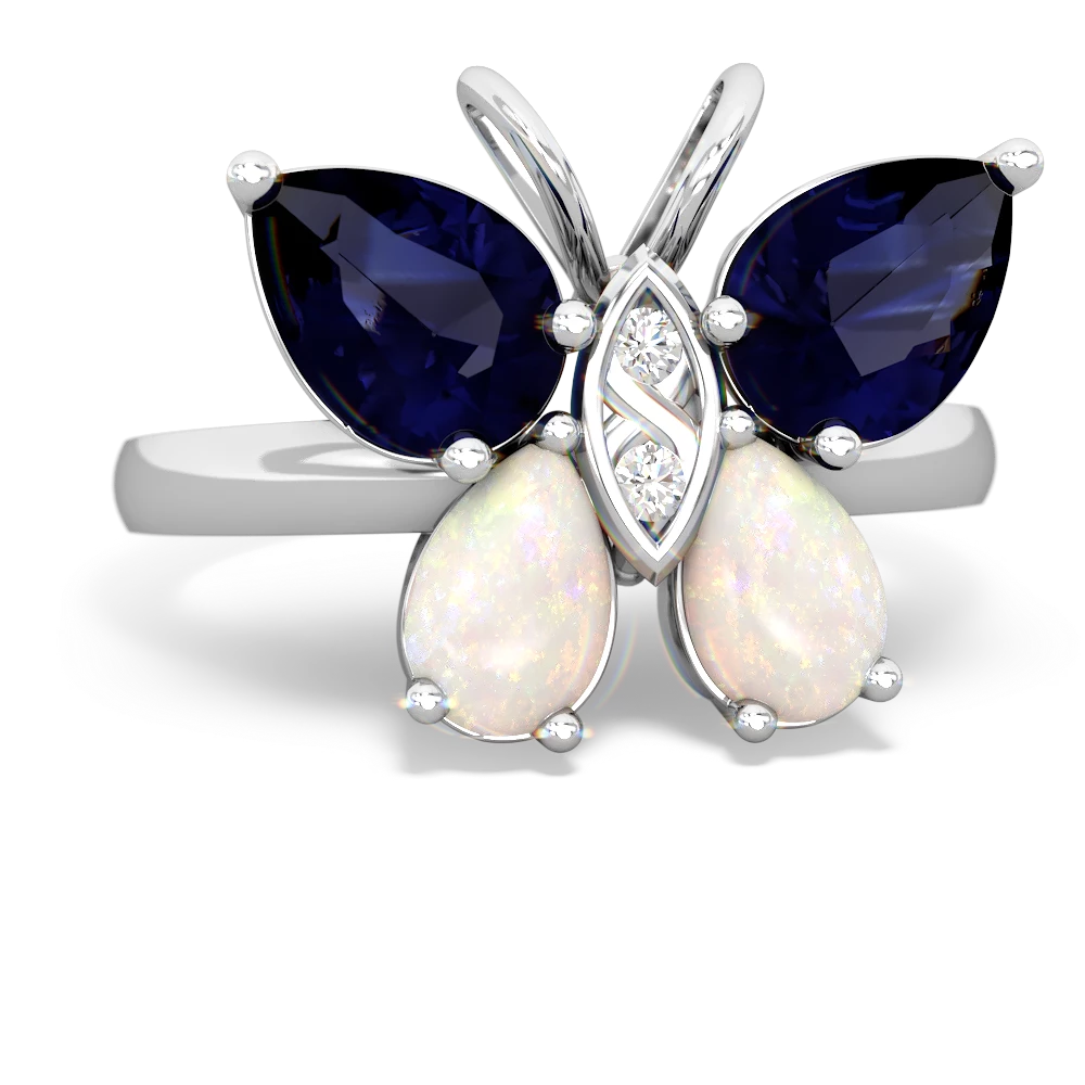 Sapphire Butterfly 14K White Gold ring R2215