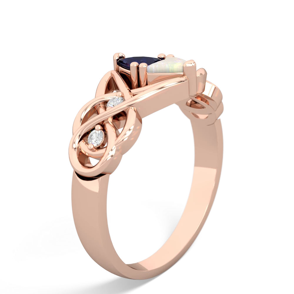 Sapphire Keepsake Celtic Knot 14K Rose Gold ring R5300