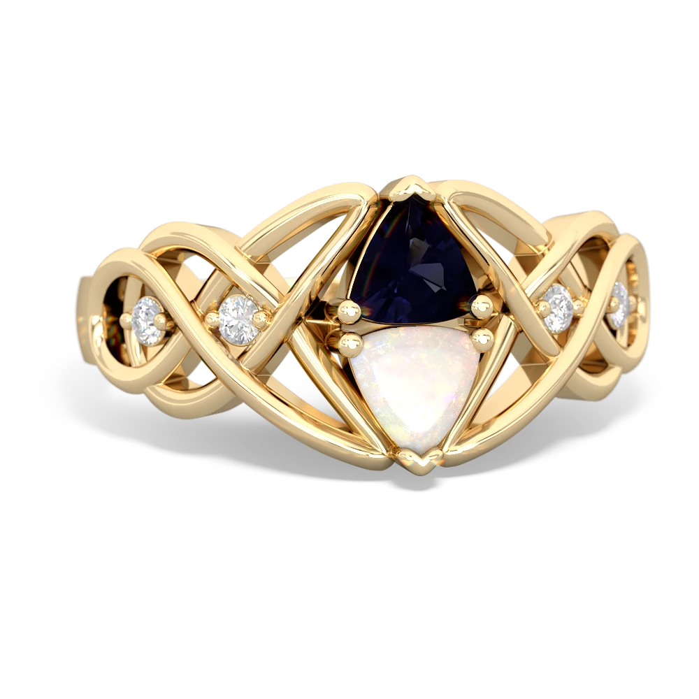 Sapphire Keepsake Celtic Knot 14K Yellow Gold ring R5300