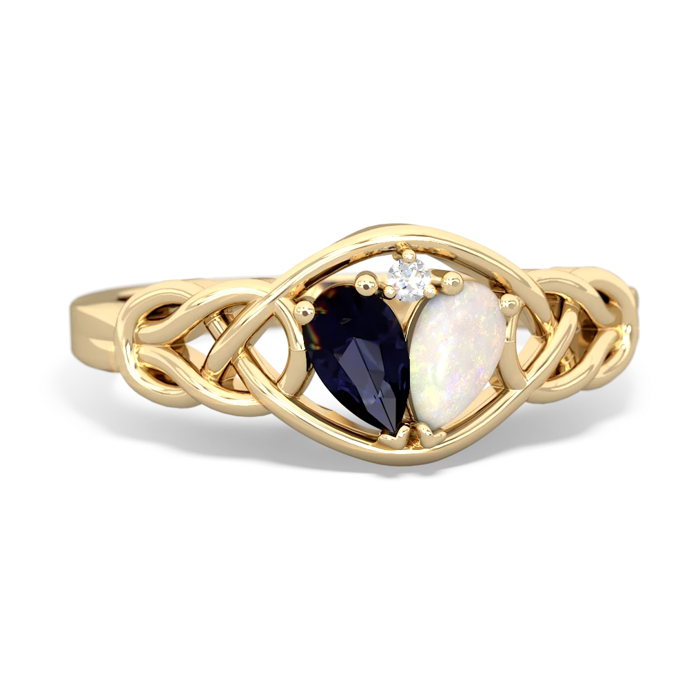 Sapphire Celtic Love Knot 14K Yellow Gold ring R5420