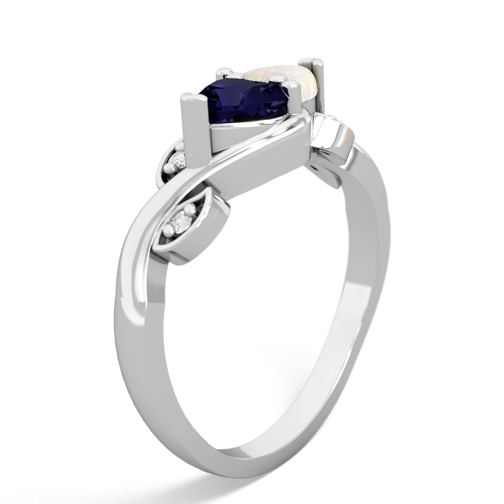 Sapphire Floral Elegance 14K White Gold ring R5790