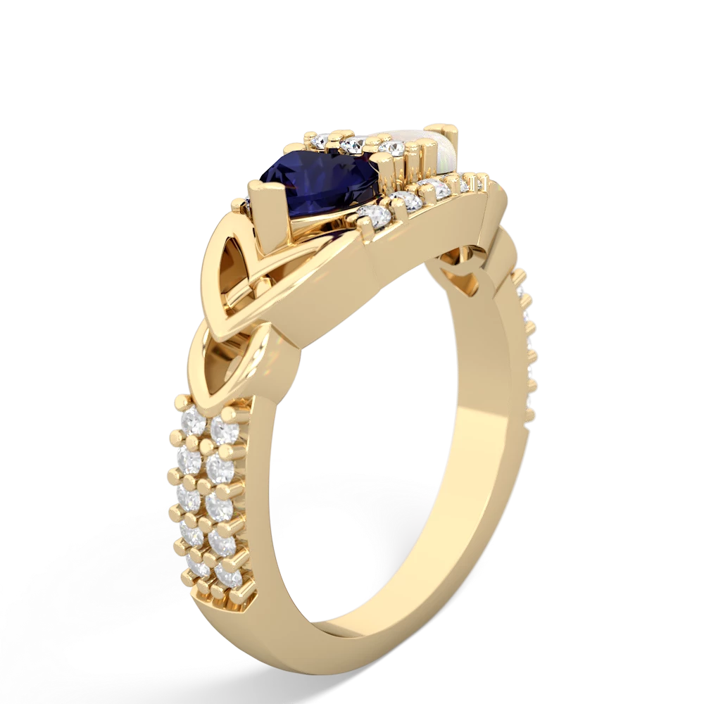 Sapphire Sparkling Celtic Knot 14K Yellow Gold ring R2645