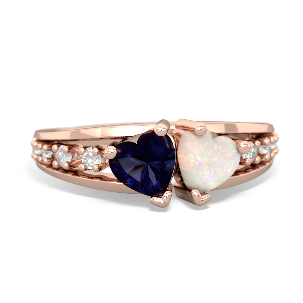 Sapphire Heart To Heart 14K Rose Gold ring R3342