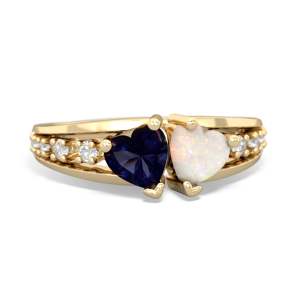 Sapphire Heart To Heart 14K Yellow Gold ring R3342