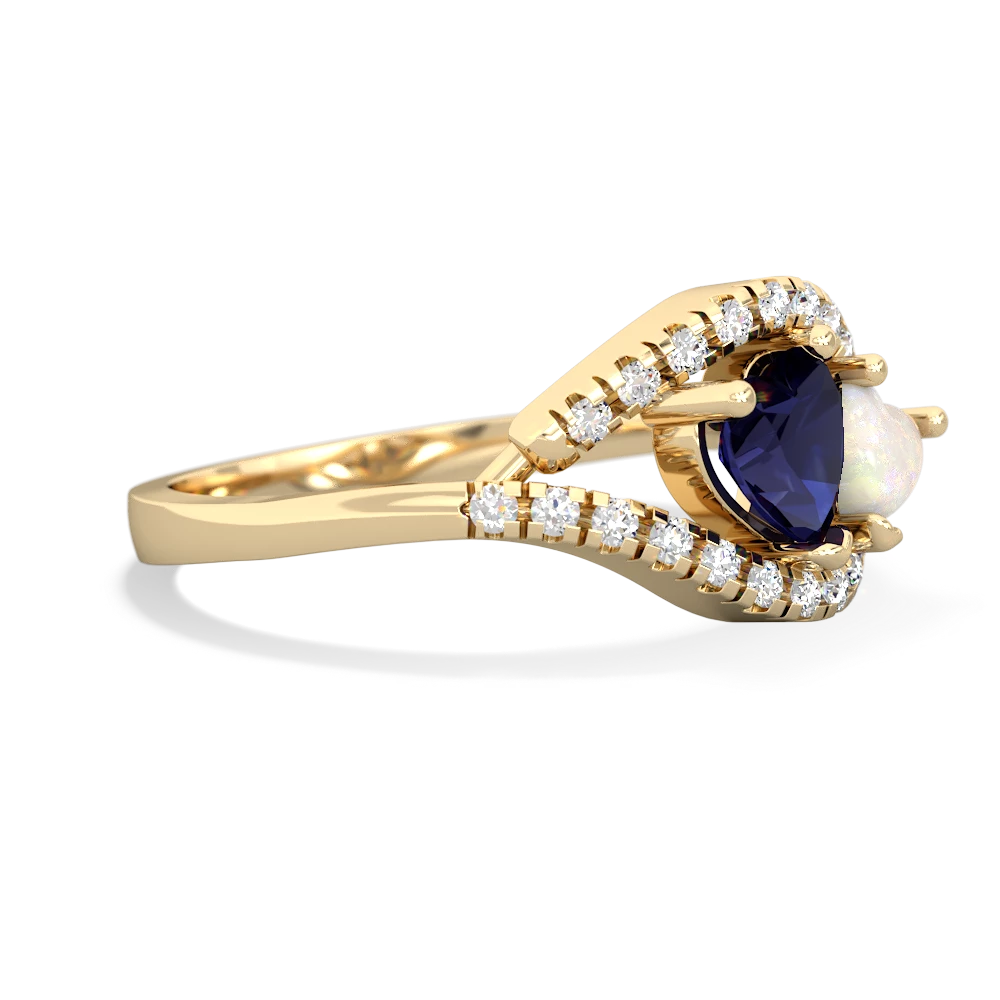 Sapphire Mother And Child 14K Yellow Gold ring R3010