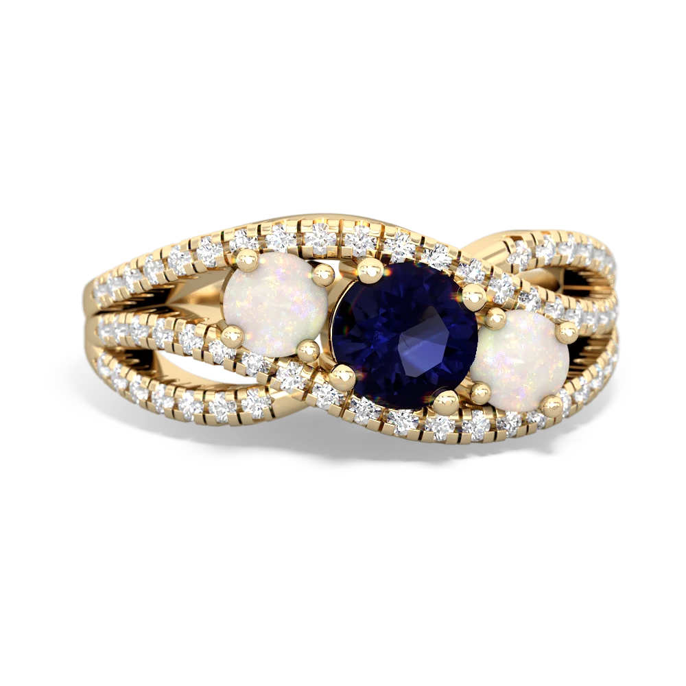 Sapphire Three Stone Aurora 14K Yellow Gold ring R3080