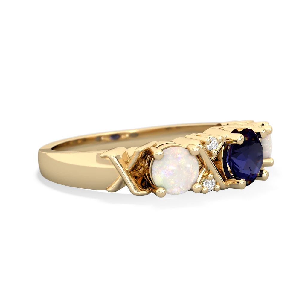 Sapphire Hugs And Kisses 14K Yellow Gold ring R5016