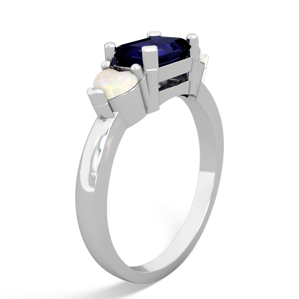 Sapphire Three Stone 14K White Gold ring R5235