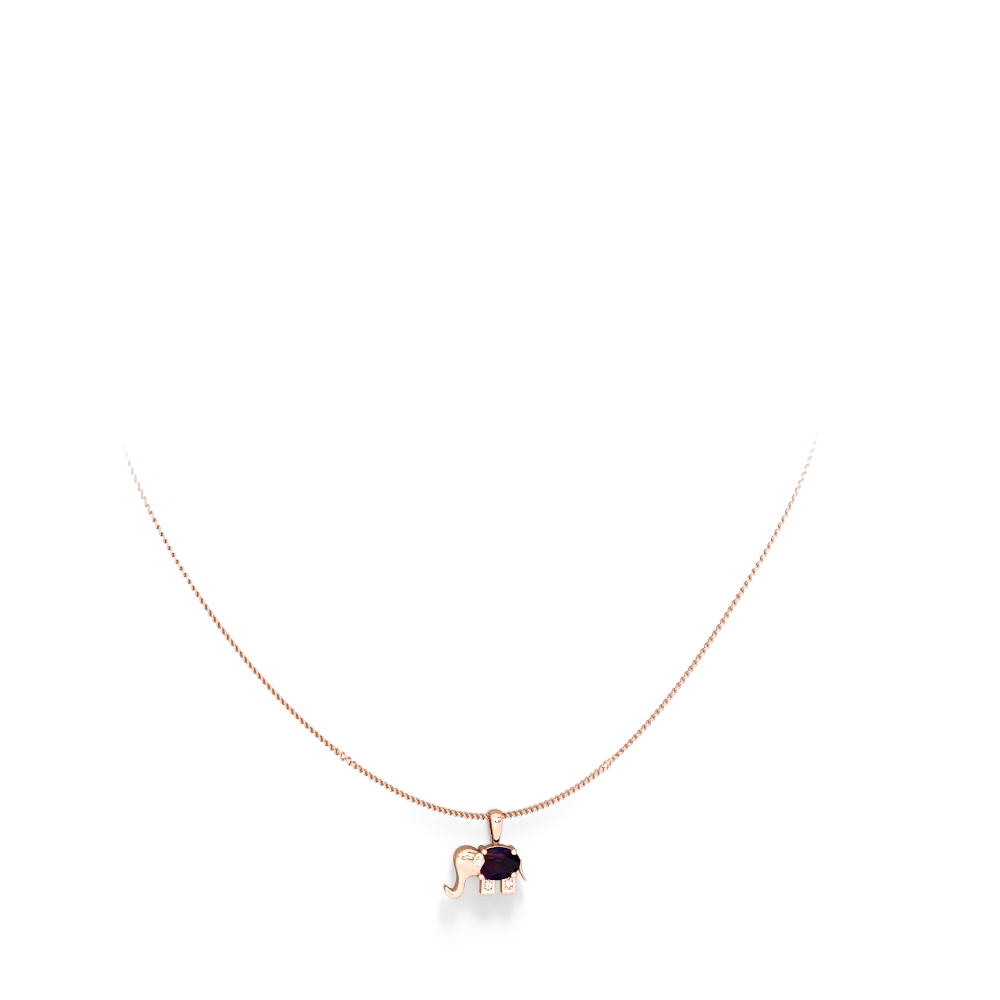 Sapphire Elephant 14K Rose Gold pendant P2555