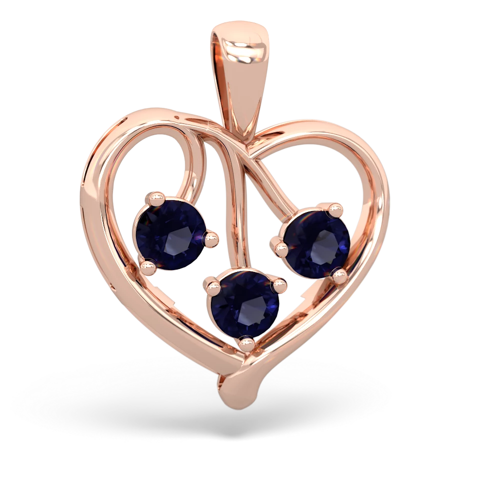 K14 Rose Gold Necklace with Natural Heart Shaped 10 mm Sapphire-