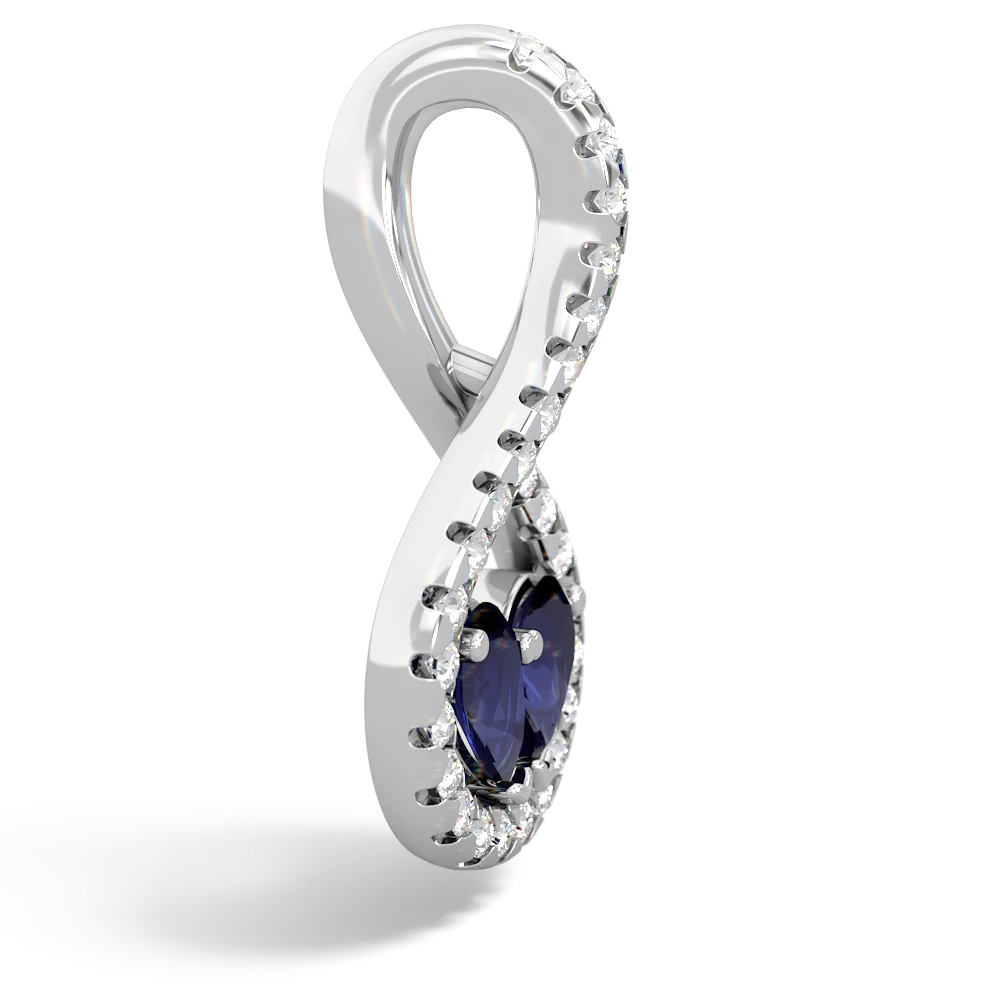 Sapphire Pave Twist 'One Heart' 14K White Gold pendant P5360