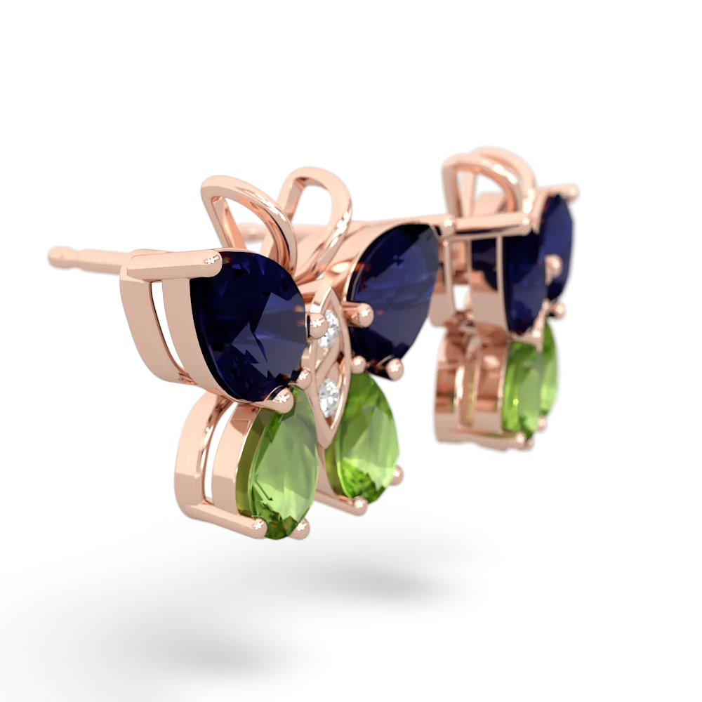 Sapphire Butterfly 14K Rose Gold earrings E2215