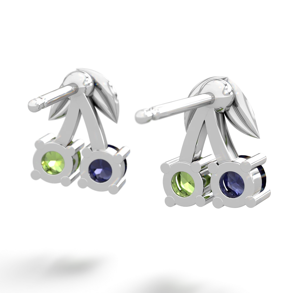 Sapphire Sweet Cherries 14K White Gold earrings E7001