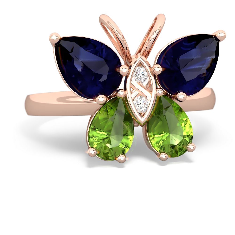 Sapphire Butterfly 14K Rose Gold ring R2215