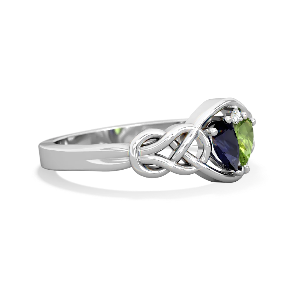 Sapphire Celtic Love Knot 14K White Gold ring R5420