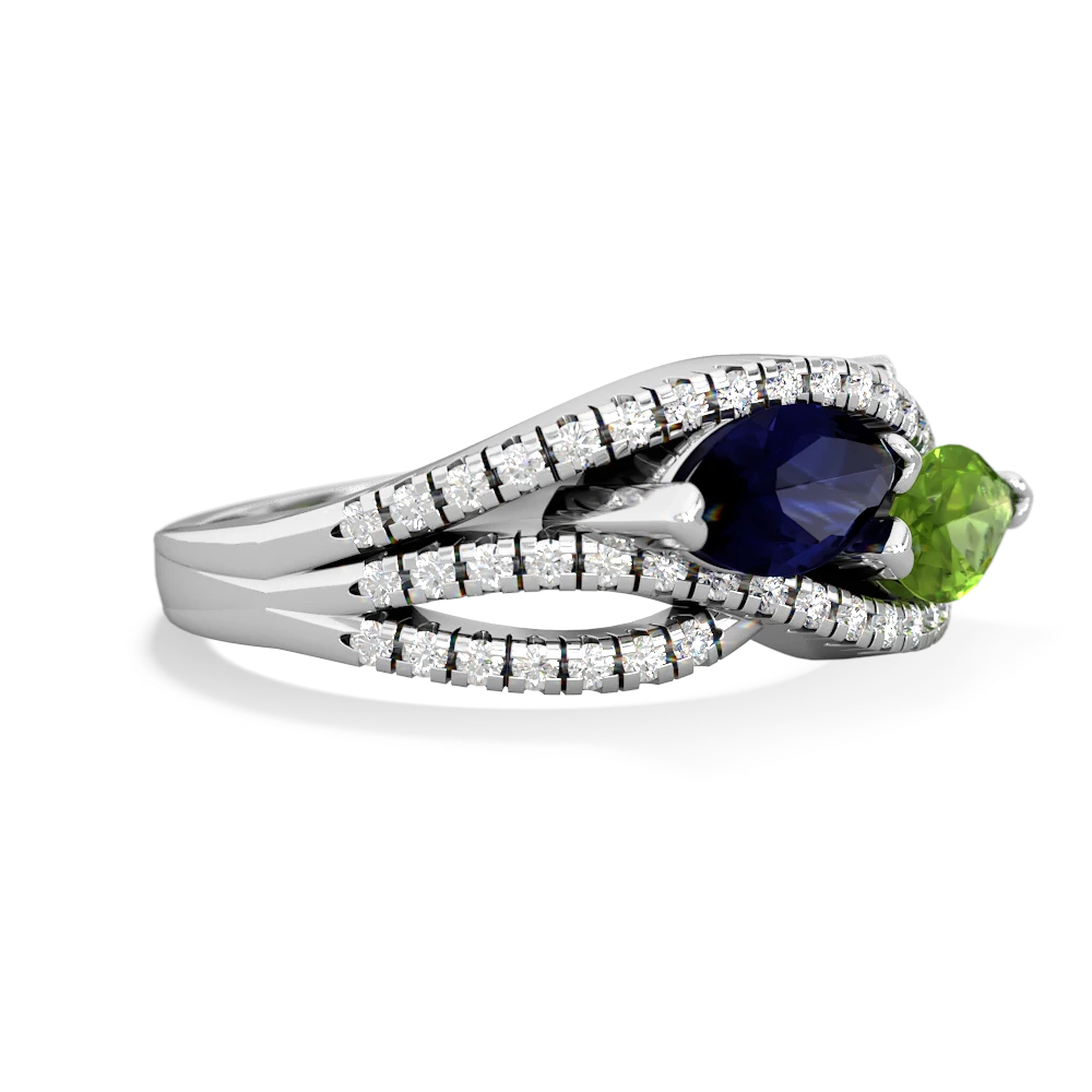 Sapphire Diamond Rivers 14K White Gold ring R3070