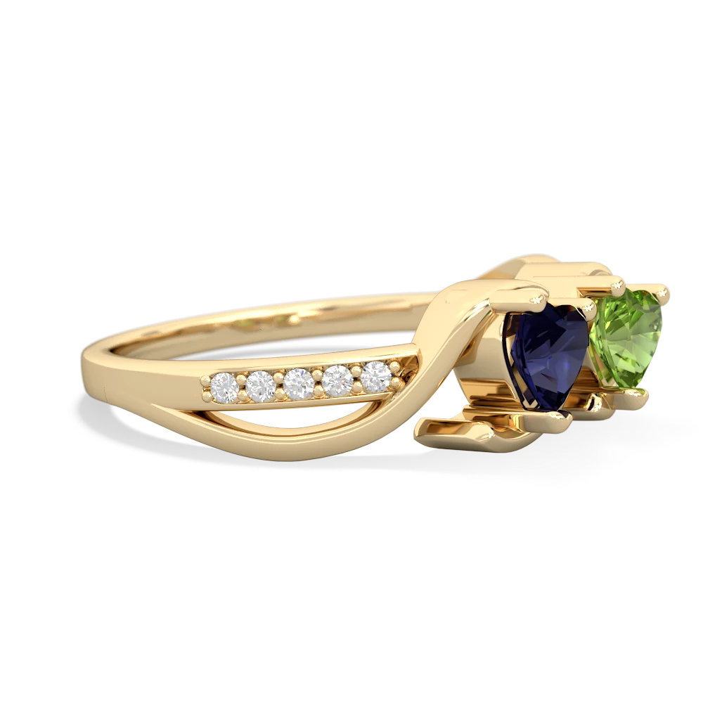 Sapphire Side By Side 14K Yellow Gold ring R3090