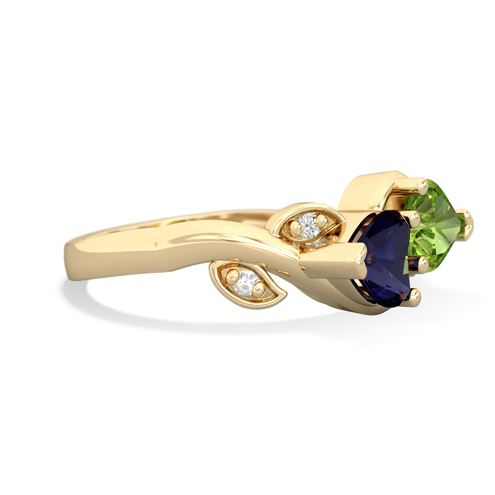 Sapphire Floral Elegance 14K Yellow Gold ring R5790