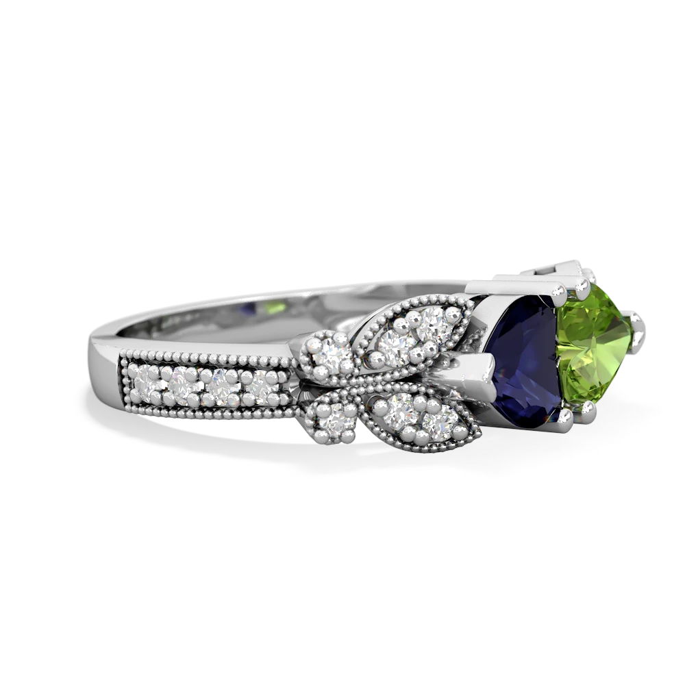 Sapphire Diamond Butterflies 14K White Gold ring R5601