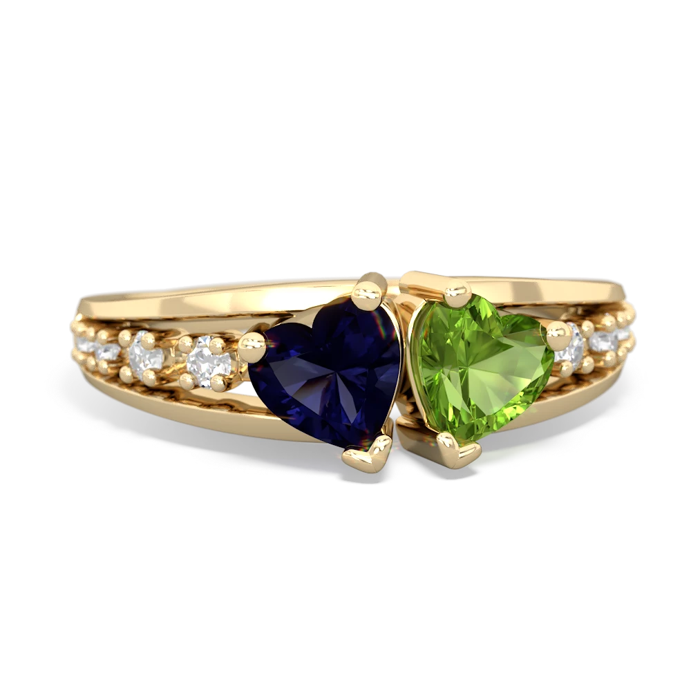 Sapphire Heart To Heart 14K Yellow Gold ring R3342