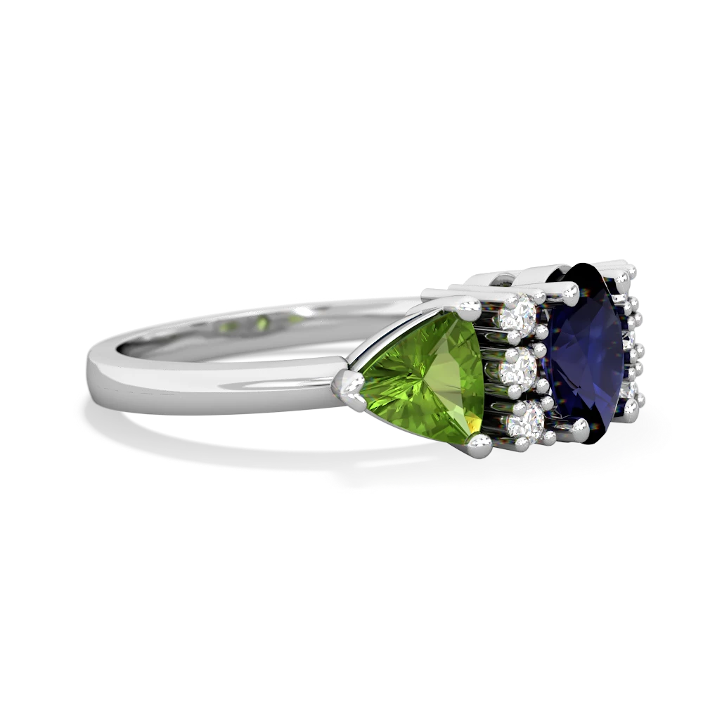 Sapphire Antique Style Three Stone 14K White Gold ring R2186