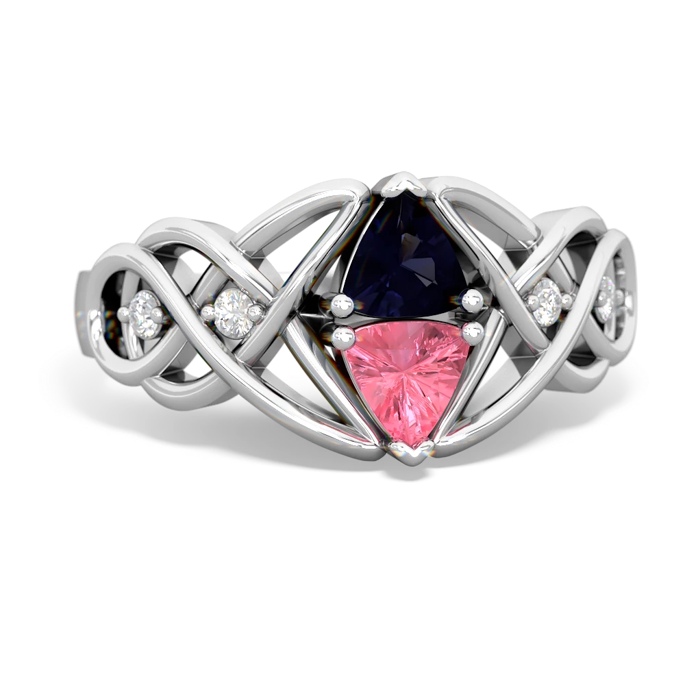 Sapphire Keepsake Celtic Knot 14K White Gold ring R5300