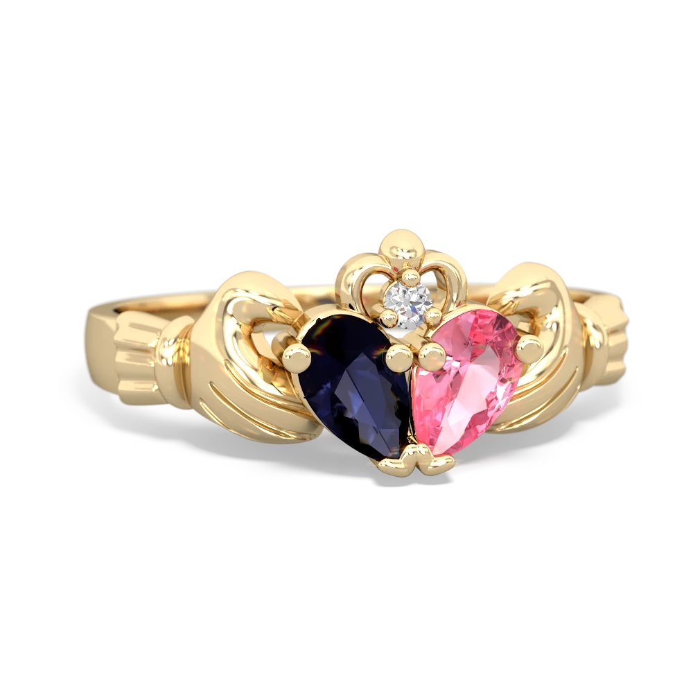 Sapphire 'Our Heart' Claddagh 14K Yellow Gold ring R2388