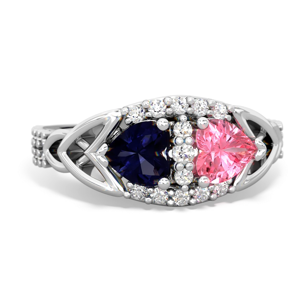 Sapphire Sparkling Celtic Knot 14K White Gold ring R2645